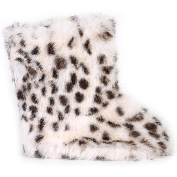 ⚡Women Brown Faux Fur Winter Warm Knee High Flat Heel Fluffy Snow Fur Boots - Picture 2 of 6